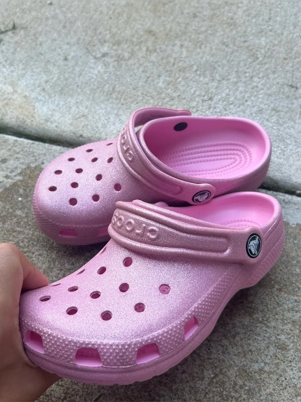 Like New Girls Pink Crocs